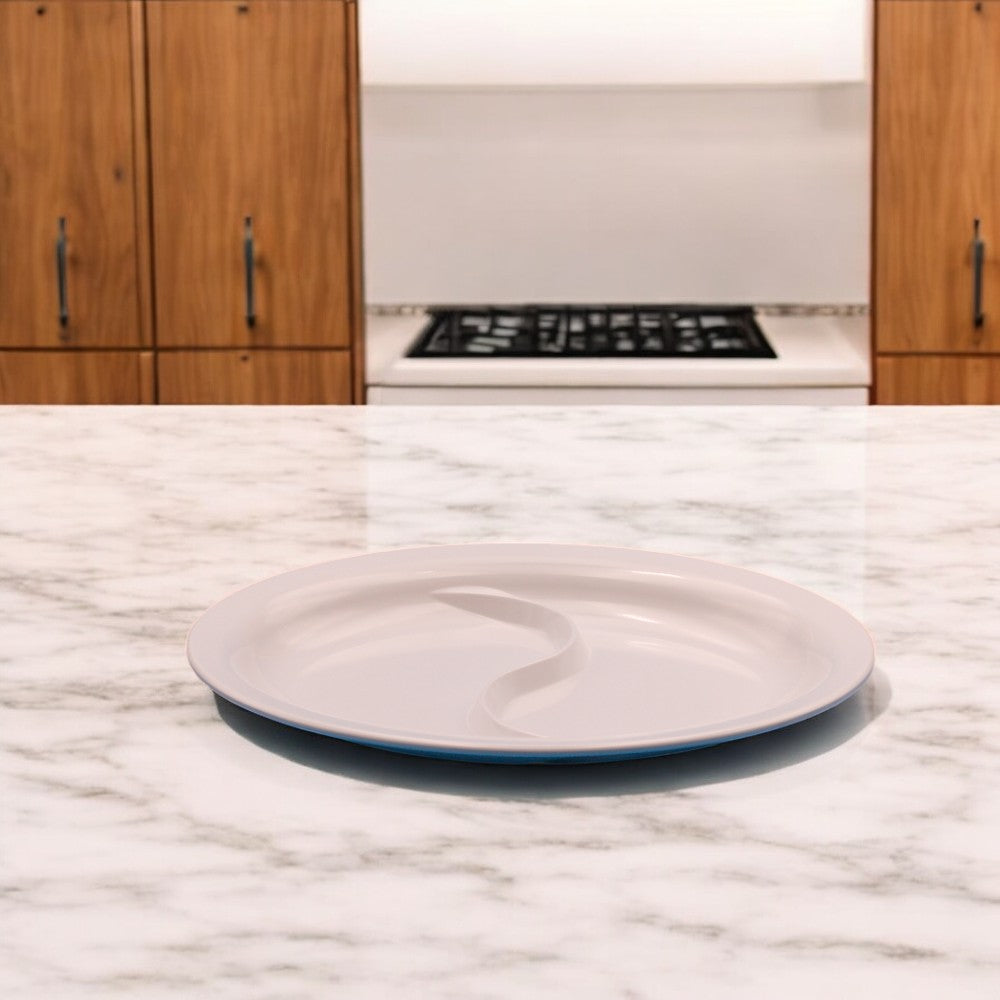 Oval Bis - Plato ovalado con 2 compartimentos 30,5x22 cm
