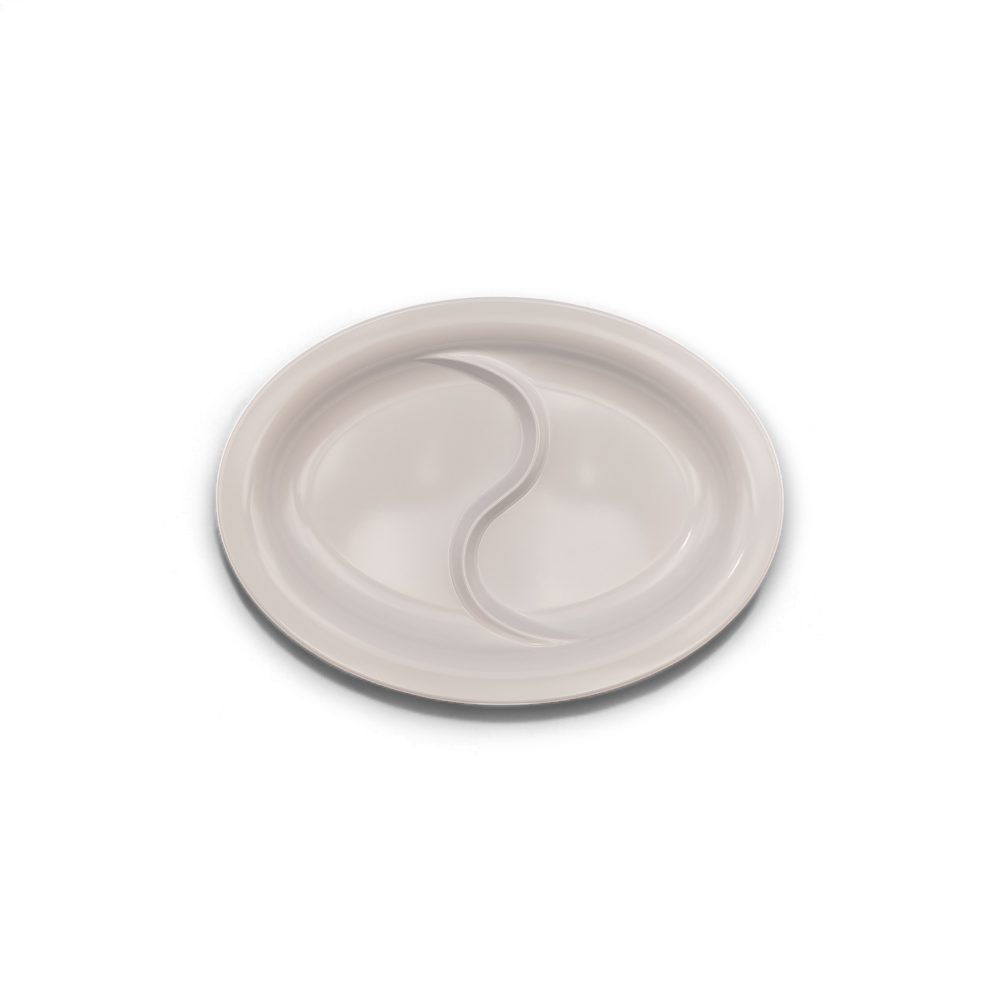 Oval Bis - Plato ovalado con 2 compartimentos 30,5x22 cm