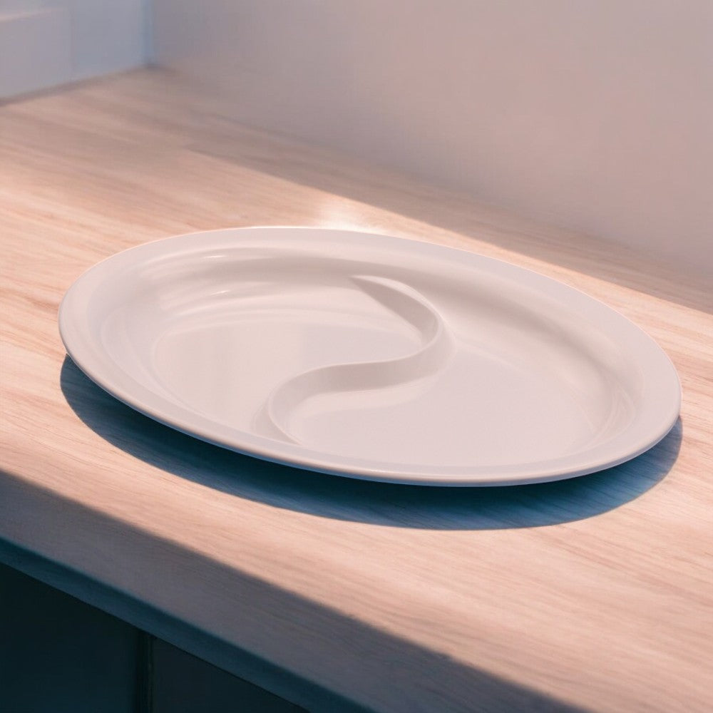 Oval Bis - Plato ovalado con 2 compartimentos 30,5x22 cm
