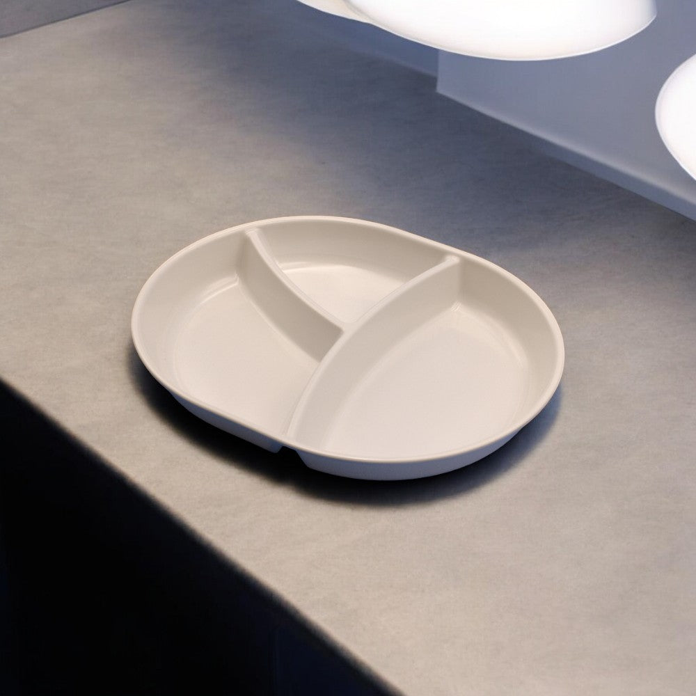 Oval Tris - Plato ovalado de 3 compartimentos 29,4x23,8 cm