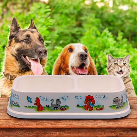 Comedero doble para perros y gatos