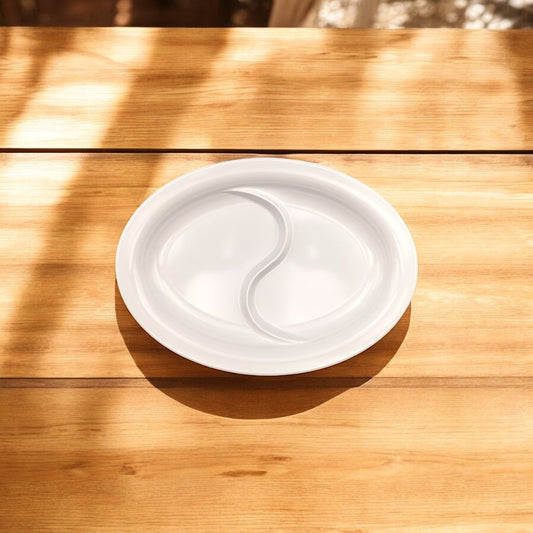Oval Bis - Plato ovalado con 2 compartimentos 30,5x22 cm